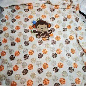 Taggies Monkey Brown Orange Circles‎ swirls 
Baby Blanket 2014